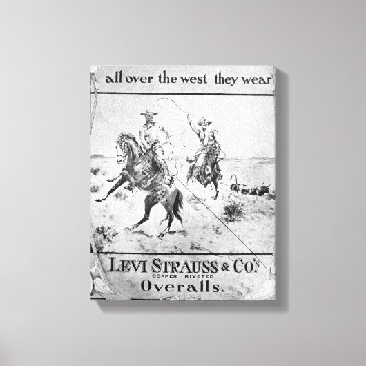 Advert voor Levi Strauss & Co., c.1900 (litho) Canvas Afdruk (Voorkant)
