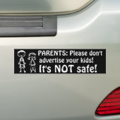 Adverteer je Kinderen niet! Bumpersticker (Op auto)