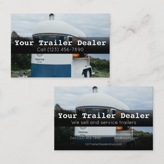 Adverteer Trailer Dealership Visitekaartje (Voorkant / Achterkant)