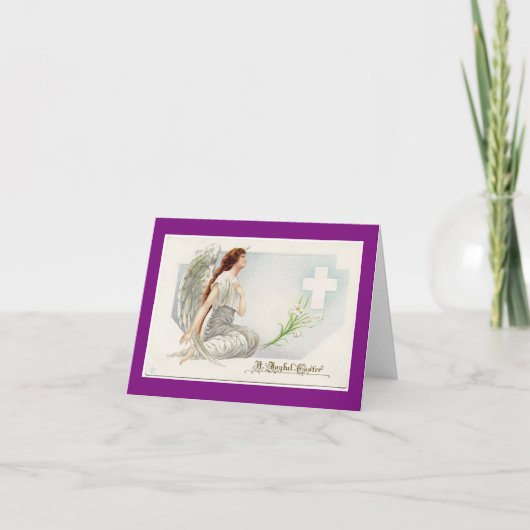 Advertentie Paasengel Feestdagen Kaart (Voorkant)