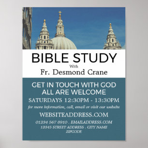 Advertentie voor Bijbelklas van St Paul's Cathedra Poster