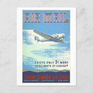 Advertentie voor luchtpost briefkaart