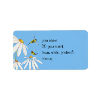 Advertentielabel Bee Happy Daisies Etiket