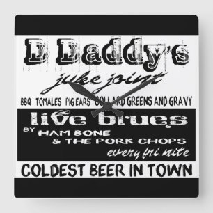  Adverteren blauw muziekklok Vierkante Klok