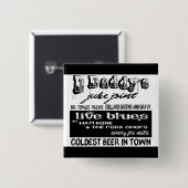  Adverteren Blues Music Pin Vierkante Button 5,1 Cm (Voorkant /achterkant)