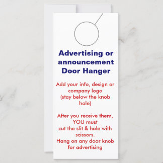 Adverteren DEUR HANGER-labels