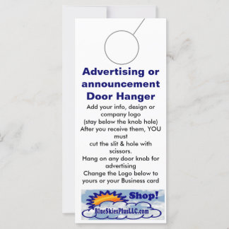 Adverteren DEUR HANGER-labels