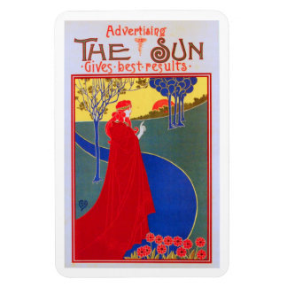 Adverteren in de Zon, 1896 Vintage Poster Magneet