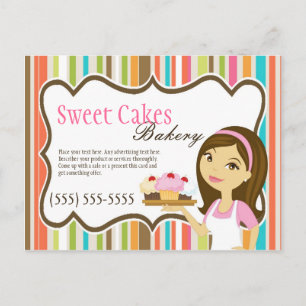 Adverteren kaartbakkerij Brunette Baker Cakes Briefkaart