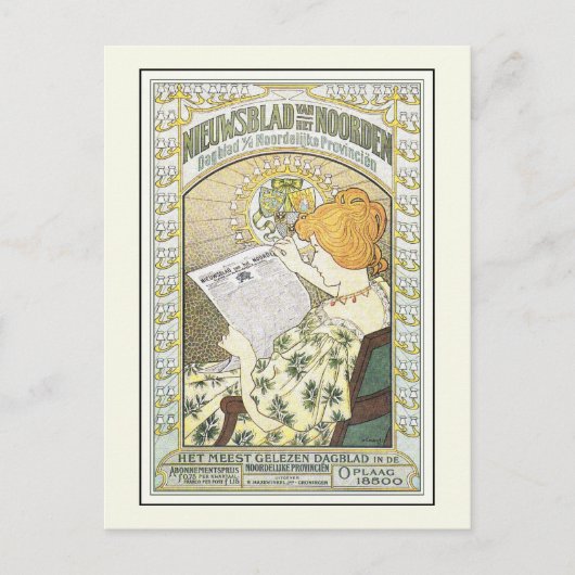  Adverteren Kunst: Nederlandse krant Briefkaart (Voorkant)