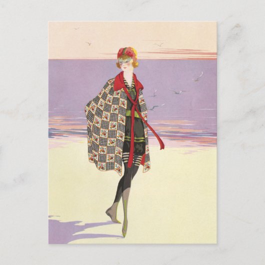 Adverteren - Meisje op strand Briefkaart (Voorkant)