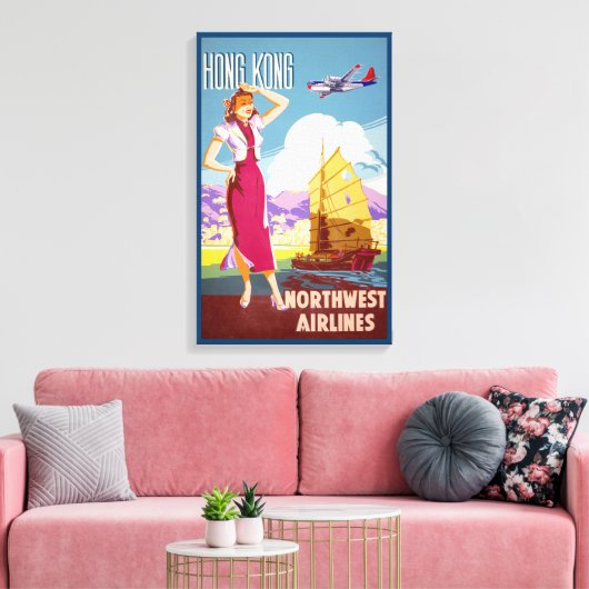 Adverteren Northwest Airlines-Poster Canvas Afdruk (Insitu (Woonkamer))