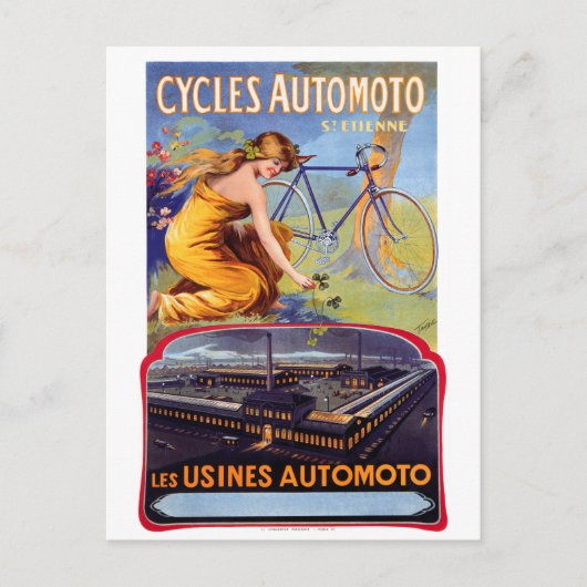 Adverteren Poster van de AutoCycli 1914 Briefkaart (Voorkant)