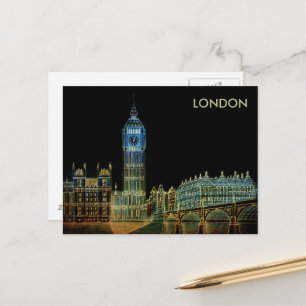 Adverteren reisgids naar Londen Engeland Briefkaart