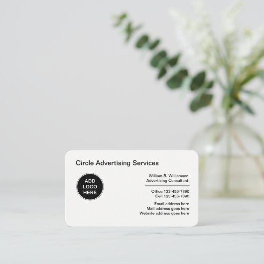 Adverteren Sjabloon Logo agentschap Visitekaartje (Staand voorkant)