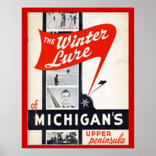  adverteren, winterlure van Michigans Poster