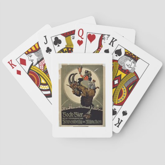 Advertisement voor Bock Beer uit Lowenbrau Brewer Speelkaarten (Achterkant)