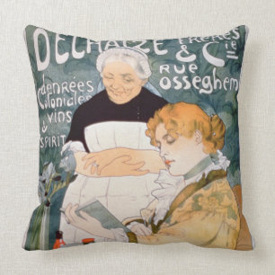 Advertisement voor Delhaize, Brothers en Co. op de Kussen