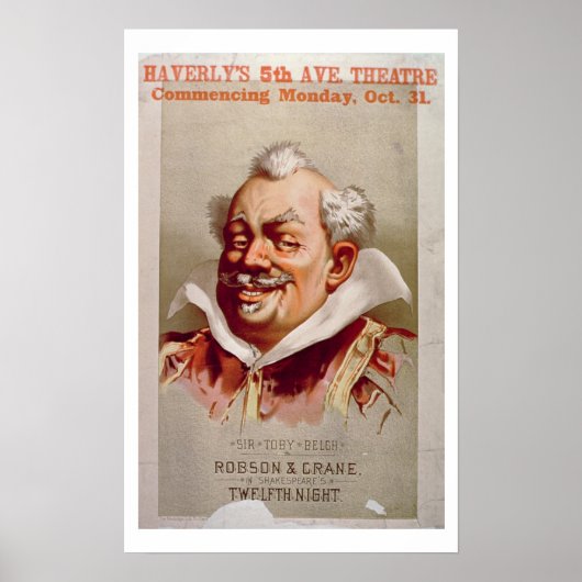 Advertisement voor Robson & Crane's 'Twaalfde nach Poster (Voorkant)