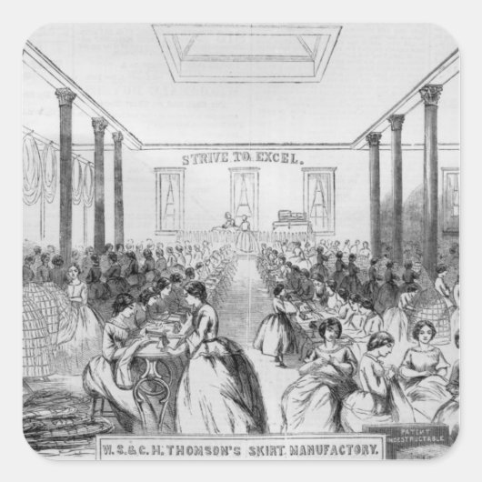 Advertisement voor Thomson's Skirt Manufacturing Vierkante Sticker (Voorkant)