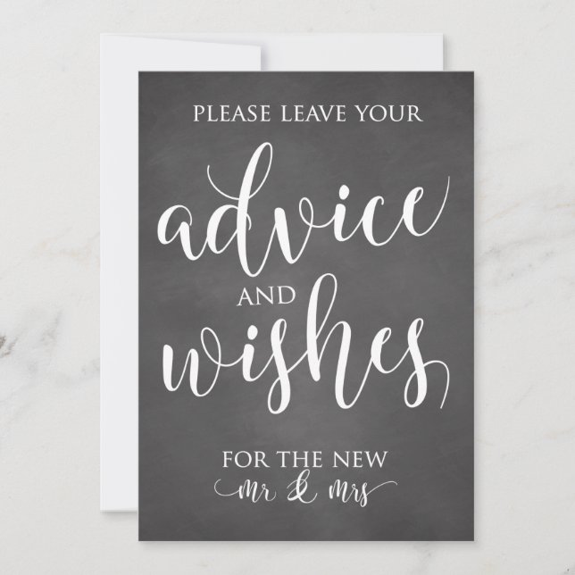 Advice and Wishes Wedding Decor Sign (Voorkant)