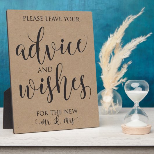 Advice and Wishes Wedding Decor Sign Fotoplaat (Zijkant)
