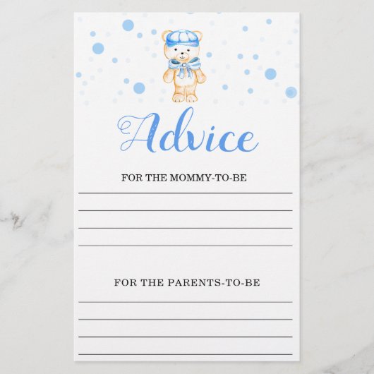 Advice Blue Boy Baby shower (Voorkant)