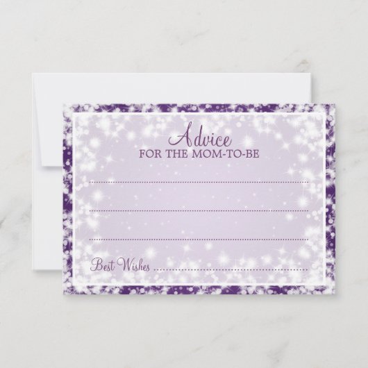 Advice Card Baby shower Winter Sparkle Paars Kaart (Voorkant)