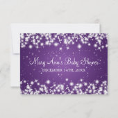 Advice Card Baby shower Winter Sparkle Paars Kaart (Achterkant)