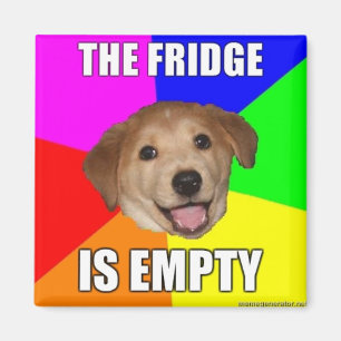 ADVICE DOG MEME: DE FRIDGE IS ZWANGER MAGNEET