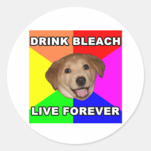 Advice Dog Ronde Sticker