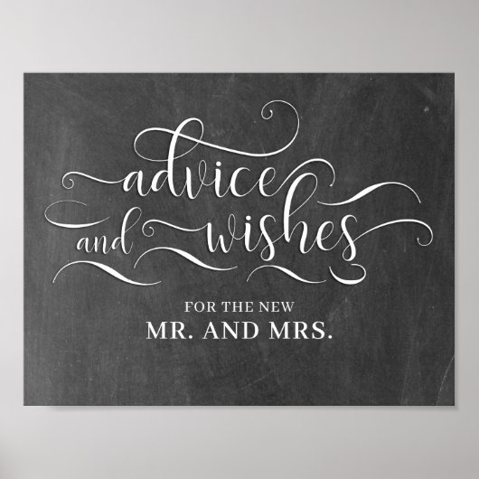 Advice en wenst bruiloft poster (Voorkant)