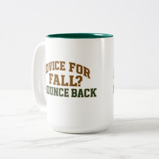 Advice for Fall Bounce Back Design Tweekleurige Koffiemok (Voorkant links)