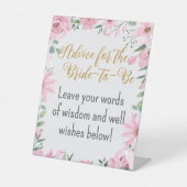 Advice for the Bride Love in Bloom Pedestal Sign Reclamebord Met Voetstuk (Voorkant)