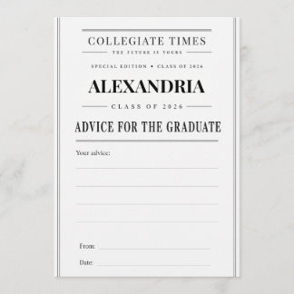 Advice for the Graduate Card, Class of 2026  Advieskaart