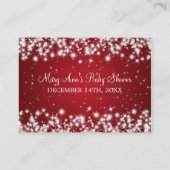 Advice Kaart Baby shower Winter Sparkle Red (Achterkant)