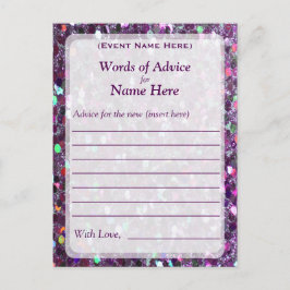 Advice Kaart | Paarse Confetti Glitter