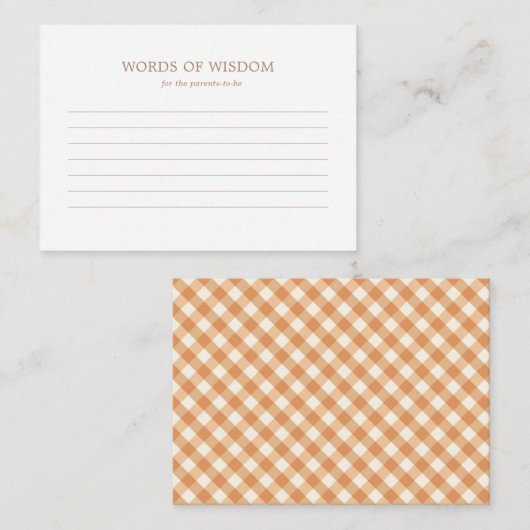 Advice Kaart - Rustic Autumn Herfst Baby shower (Voorkant / Achterkant)