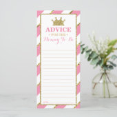 Advice Kaart voor Mam-Te-be, Baby shower, Faux Gol (Staand voorkant)