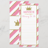 Advice Kaart voor Mam-Te-be, Baby shower, Faux Gol (Voorkant / Achterkant)