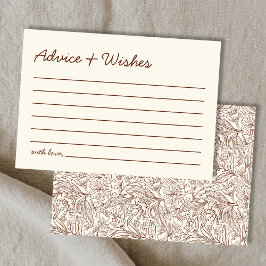 Advice & Wishes Brown Handwritten Bridal Shower Notitiekaartje
