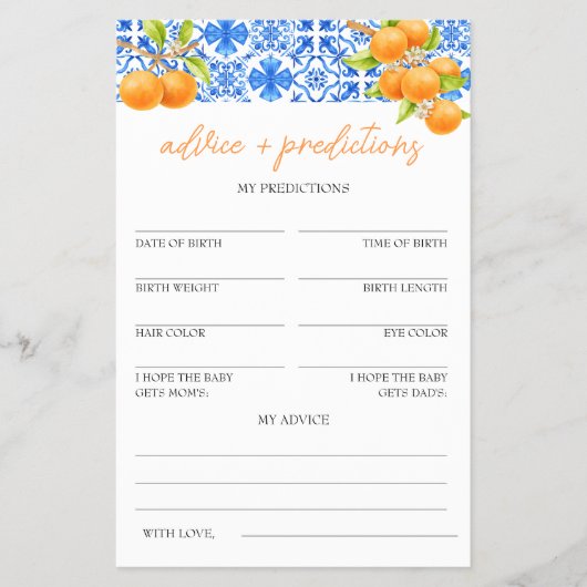 Advies en voorspellingen | Little Cutie Baby showe Flyer (Voorkant)