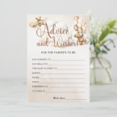 ADVIES EN WENSEN Baby shower Spel Schattige Beer Kaart (Staand voorkant)