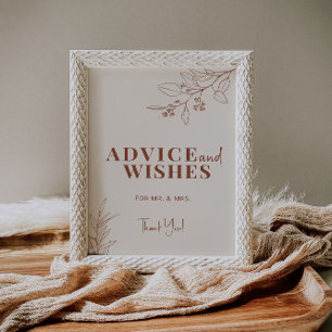 Advies En Wensen Boho Trouwbord Poster