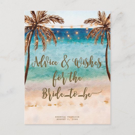 advies en wensen dat de bruid briefkaart wordt (Voorkant)