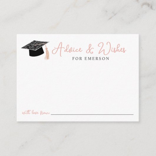 Advies en wensen Hand getrokken Afstuderen Doodle Informatiekaartje (Voorkant)