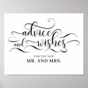 Advies en Wensen Huwelijksbord Poster