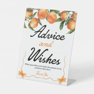 Advies en wensen ondertekenen Oranje Baby shower Reclamebord Met Voetstuk