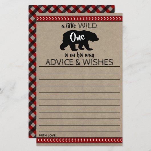 advies en wensen over Wild One Boys-Baby shower (Voorkant / Achterkant)