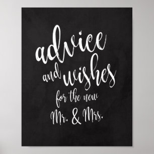 Advies en Wensen Schoolbord 8x10 Trouwbord Poster
